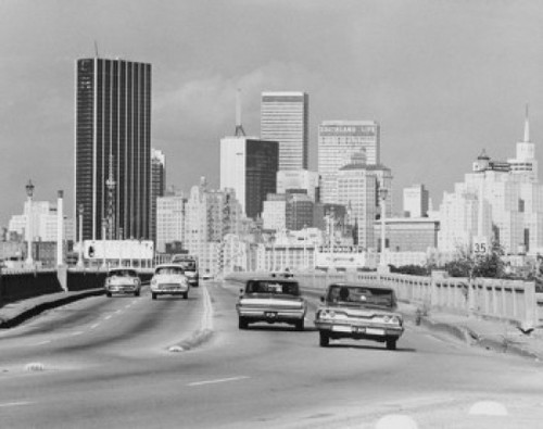 USA  Texas  Dallas  Traffic with skyline in the background Poster Print - Item # VARSAL255424606
