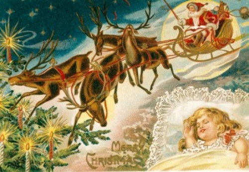 Merry Christmas  Nostalgia Cards Poster Print