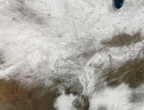 Satellite view of a severe winter storm over the midwestern United States Poster Print - Item # VARPSTSTK203568S