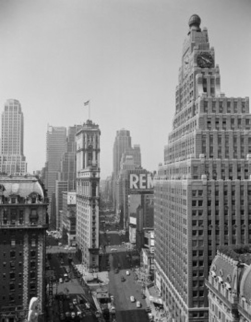 USA  New York State  New York City  Times Square looking south with Paramount building Times building in center Poster Print - Item # VARSAL255418523
