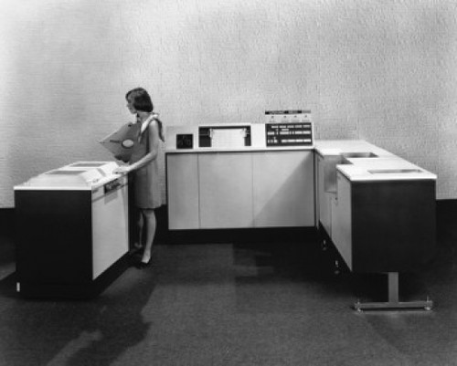 Technician working on a computer  Univac 9200  Sperry Rand Poster Print - Item # VARSAL2551870