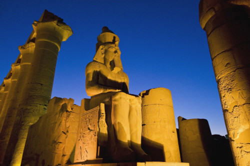 Colonnade Of Amenophis Iii With Statue Of Ramses Ii At Dusk PosterPrint - Item # VARDPI1880914