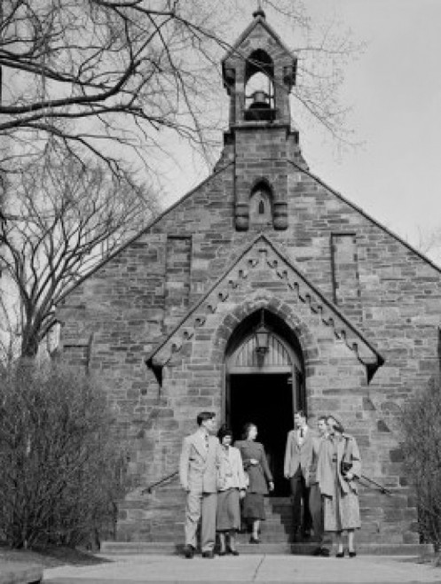 Group of people leaving church Poster Print - Item # VARSAL255424320