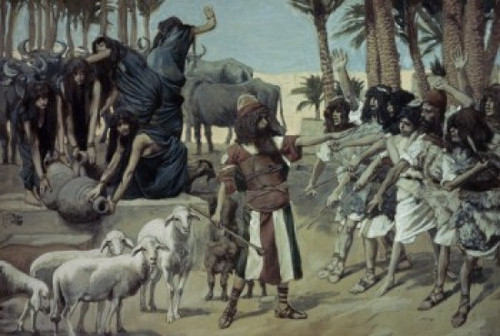 Moses Defends Jethro's Daughters  James Tissot  Jewish Museum  New York City Poster Print - Item # VARSAL99982