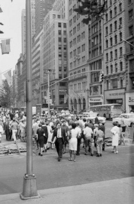 USA  New York City  Crowds at Fifth Avenue and 42nd Street Poster Print - Item # VARSAL255424384