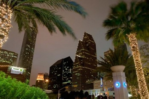 Wortham Theater Center Area  Houston  Texas Poster Print by Panoramic Images (19 x 12) - Item # PPI97476
