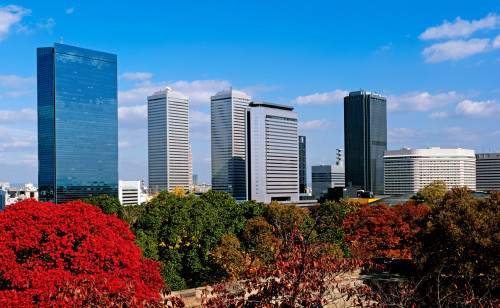 View of Osaka Business Park in autumn, Osaka, Osaka Prefecture, Kansai, Japan Poster Print