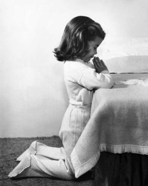 Girl praying before bedtime Poster Print - Item # VARSAL25529084 Girl praying before bedtime Poster Print - Item # VARSAL25529084