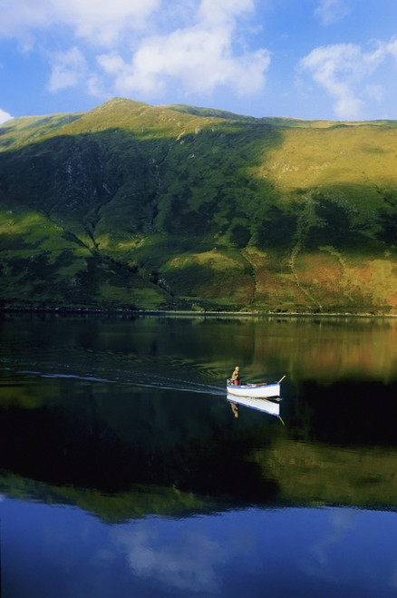 High Angle View Of A Person Boating In A Lake, Killary Harbor, County Galway, Republic Of Ireland PosterPrint - Item # VARDPI1798568