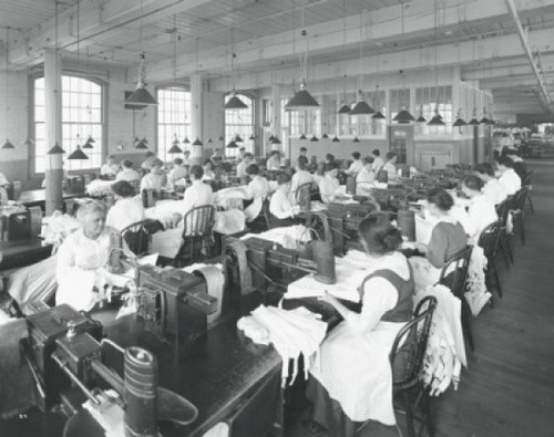 Group of female workers in a textile factory  1900s Poster Print - Item # VARSAL25521426