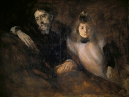 Alphonse Daudet and His Daughter Alphonse Daudet et Sa Fille 1891 Eugene Carriere 1849-1906/French Muse d'Orsay  Paris Poster Print - Item # VARSAL1158776