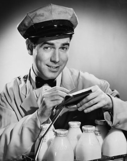 Portrait of milkman writing on note pad Poster Print - Item # VARSAL2551374