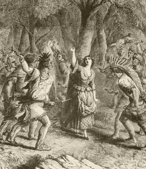 The Abduction Of Jennie Aka Jane Mcrae By Indians In 1777 During The Revolutinary War. From A 19Th Century Illustration. PosterPrint - Item # VARDPI1872443