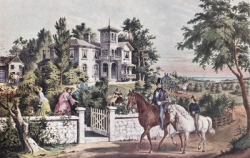 American Country Life: May Morning Currier & Ives Lithograph Poster Print - Item # VARSAL900131513