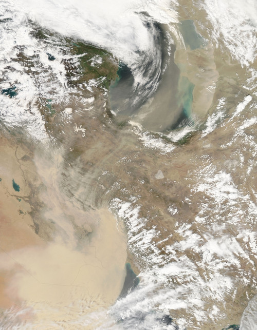An intense dust storm blows over the Middle East Poster Print - Item # VARPSTSTK203777S