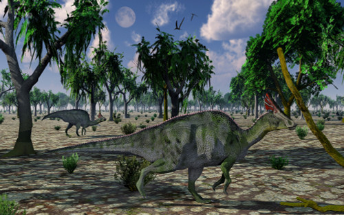 A pair of Olorotitan duckbilled dinosaurs from the Cretaceous period Poster Print - Item # VARPSTMAS100650P