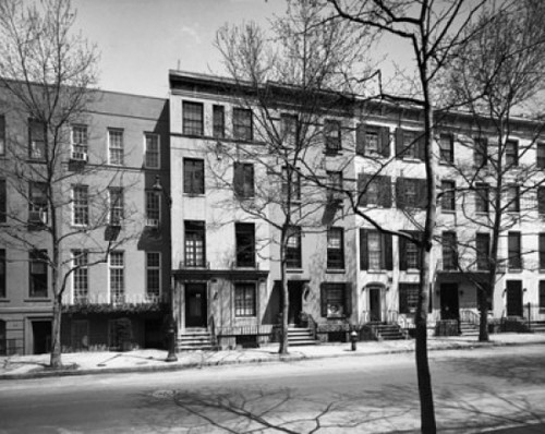 Houses on a roadside  New York City  New York State  USA Poster Print - Item # VARSAL25532436