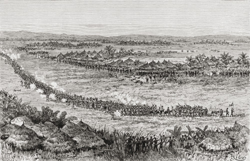 Sir Henry Morton Stanley And His Men Being Threatened By Sukuma Natives During His Emin Pasha Relief Expedition, In Africa In 1889. From In Darkest Africa By Henry M. Stanley Published 1889. PosterPrint - Item # VARDPI1958671