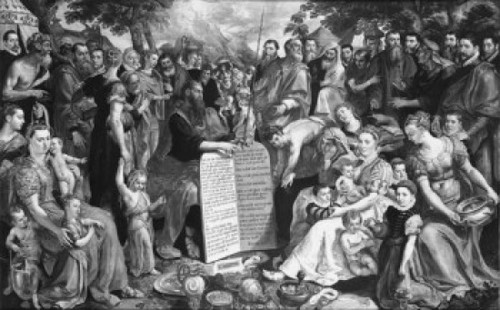 Moses Showing the Tablets of the Law to the Israelites  Maarten de Vos Poster Print - Item # VARSAL9951532