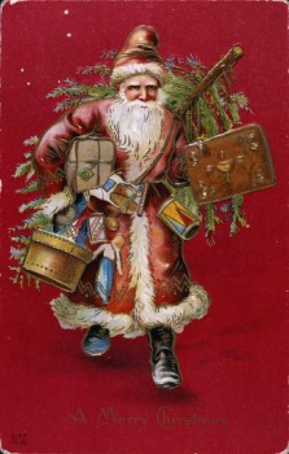 Santa With Gifts  Nostalgia cards Poster Print - Item # VARSAL9801104