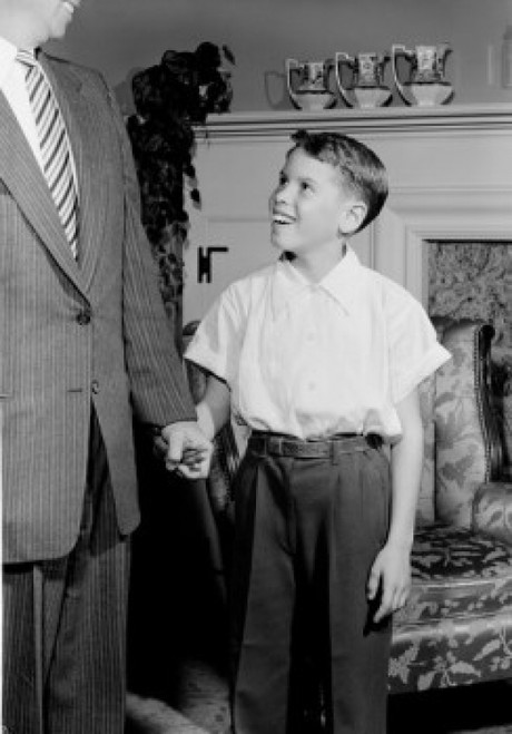 Boy with father in room Poster Print - Item # VARSAL255422260