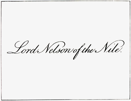 Lord Horatio Nelson's Visiting Card. Horatio Nelson, 1St Viscount Nelson, 1St Duke Of Bront PosterPrint - Item # VARDPI2220887