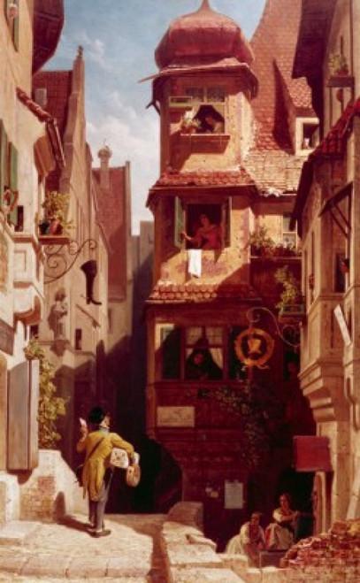The Mailman in Rosenthal  by Carl Spitzweg 1808-1885 Poster Print - Item # VARSAL900121349