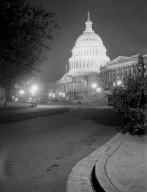 USA  Washington DC  Capitol Building at Night  East front and Senate wing. Poster Print - Item # VARSAL255418785