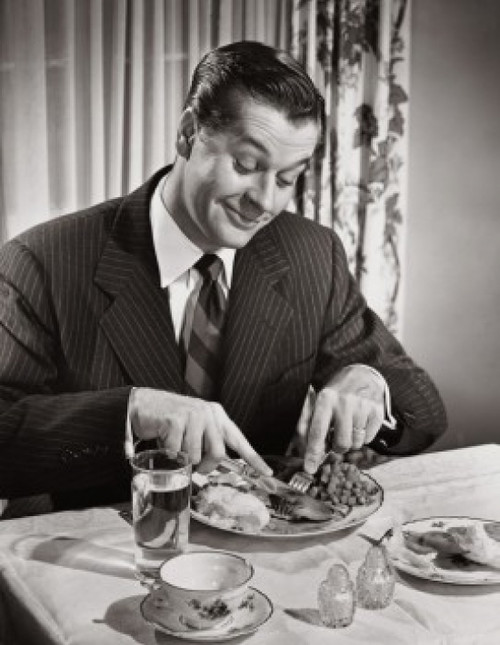 High angle view of a businessman eating food Poster Print - Item # VARSAL2553045