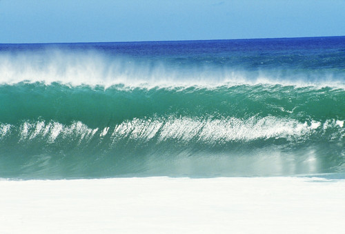 Shimmery Shorebreak Wave With Silver Waters In Foreground. PosterPrint - Item # VARDPI1993211