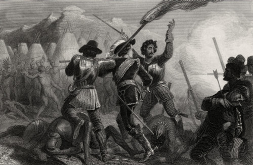 The Pequod War 1637 Connecticut Usa From A 19Th Century Print Engraved By J C Armytage After E H Corbould PosterPrint - Item # VARDPI1839389