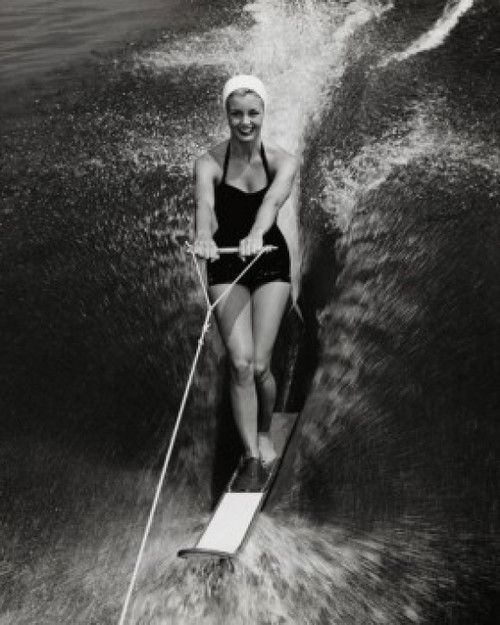 High angle view of a young woman waterskiing Poster Print - Item # VARSAL2553665