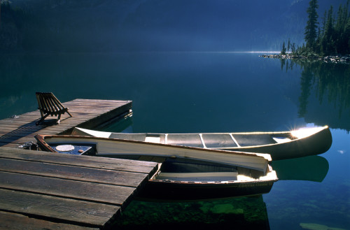 Canoes, Lake O'hara, Yoho National Park, British Columbia. PosterPrint - Item # VARDPI2022167