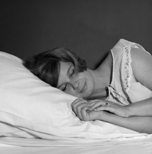 Young woman sleeping Poster Print