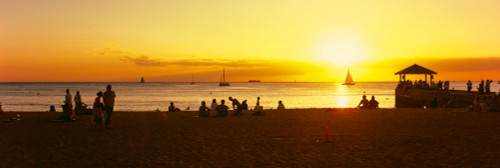 Tourists on Waikiki Beach, Oahu, Hawaii Islands, Hawaii, USA Poster Print - Item # VARPPI157318