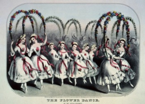 The Flower Dance   1846  Currier and Ives    Color Lithograph   Library of Congress  Washington DC Poster Print - Item # VARSAL9001247