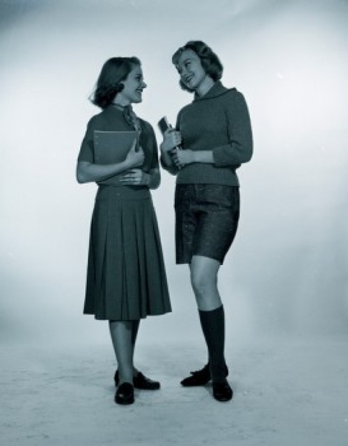 Studio shot of two female students Poster Print - Item # VARSAL255417179