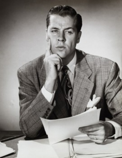 Close-up of a businessman thinking Poster Print - Item # VARSAL25518998