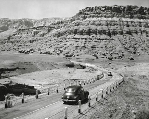 High angle view of a car moving on a highway  Highway 89  Arizona  USA Poster Print - Item # VARSAL2552566