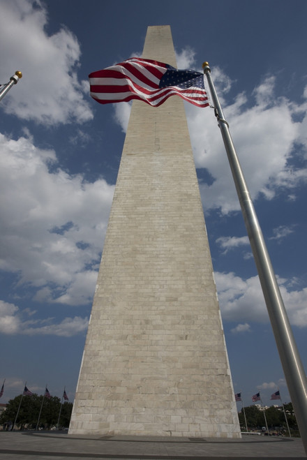 Washington Monument and American Flag, Washington D.C., USA Poster Print - Item # VARPSTTMO100819M
