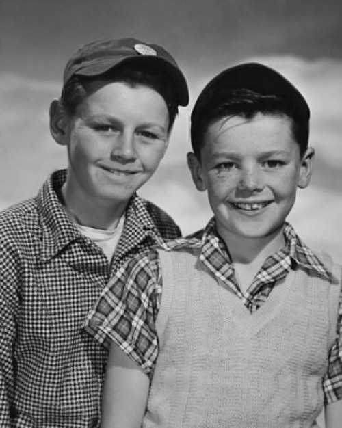 Portrait of a boy with a black eye smiling with another boy standing beside him Poster Print - Item # VARSAL25516457A