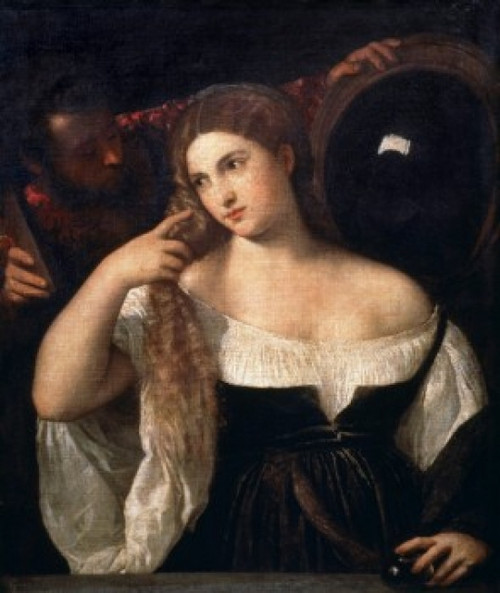 Portrait of a Woman at Her Toilette  Titian  Oil on canvas  Musee du Louvre  Paris  France Poster Print - Item # VARSAL900895