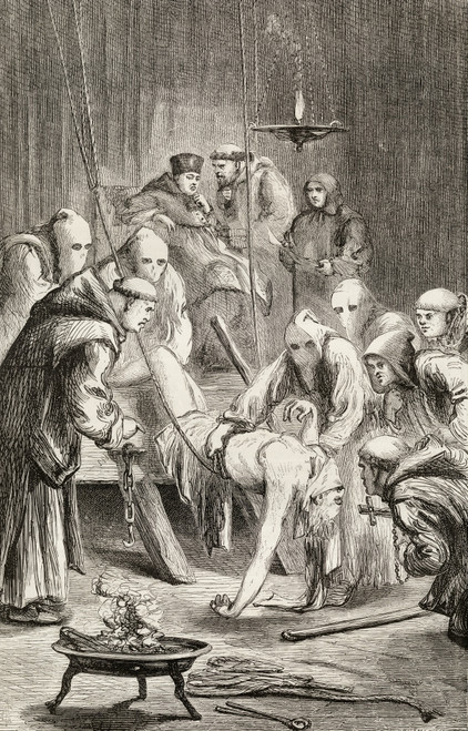 Prisoner Being Tortured During The Spanish Inquisition. From The Book Of Martyrs By John Foxe, Published C.1865. PosterPrint - Item # VARDPI1958715