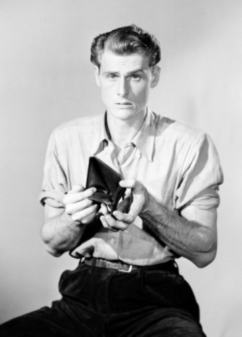 Studio portrait of man with empty wallet Poster Print - Item # VARSAL255420301