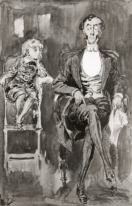 Illustration by Harry Furniss for the Charles Dickens novel Dombey and Son, from The Testimonial Edition, published 1910. PosterPrint - Item # VARDPI2430152