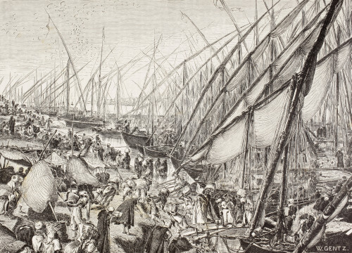 Port In The Boulaq District Of Cairo, Egypt In The 19Th Century. From El Mundo Ilustrado, Published Barcelona, 1880. PosterPrint - Item # VARDPI1958178