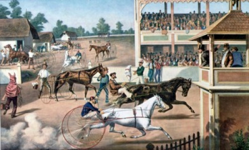 Ready for the trot: Bring up Your Horses  from Currier & Ives  lithograph  1877  Poster Print - Item # VARSAL900133387