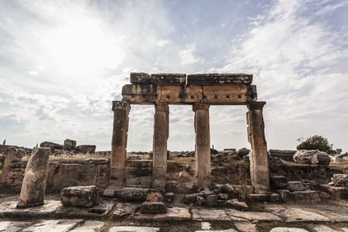 Ruins of columns and lintel along Frontinus street; Pamukkale, Turkey PosterPrint - Item # VARDPI12288820