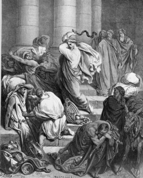 Cleansing the Temple by Gustave Dore  1832-1883 Poster Print - Item # VARSAL99587154