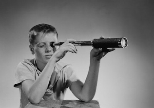 Boy looking through telescope Poster Print - Item # VARSAL255419977 Boy looking through telescope Poster Print - Item # VARSAL255419977